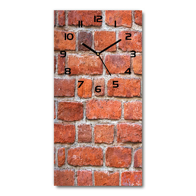 Horloge verticale en verre Mur de briques