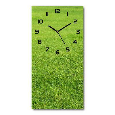 Horloge murale en verre rectangulaire Herbe verte