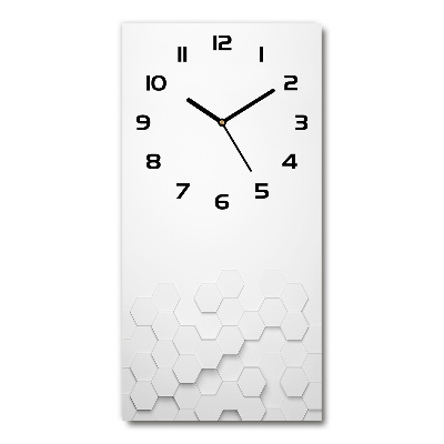 Horloge murale en verre rectangulaire Fond d'hexagones