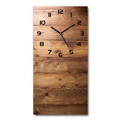 Horloge murale verticale Planches brunes