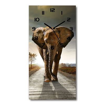 Horloge rectangulaire verticale Éléphant de promenade
