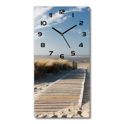 Horloge rectangulaire verticale Le chemin vers la plage