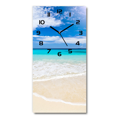 Horloge verticale en verre Plage exotique