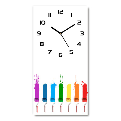 Horloge verticale en verre Rouleaux de peinture