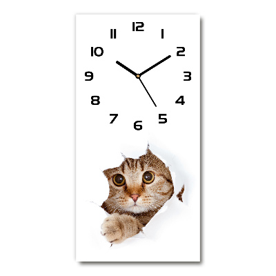 Horloge rectangulaire verticale Chat