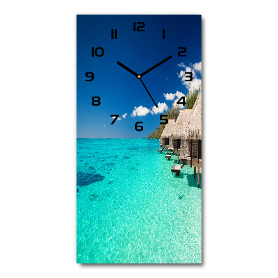 Horloge verticale en verre Île tropicale