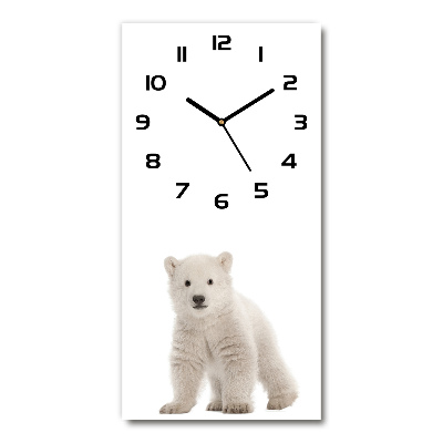 Horloge rectangulaire verticale Ours polaire