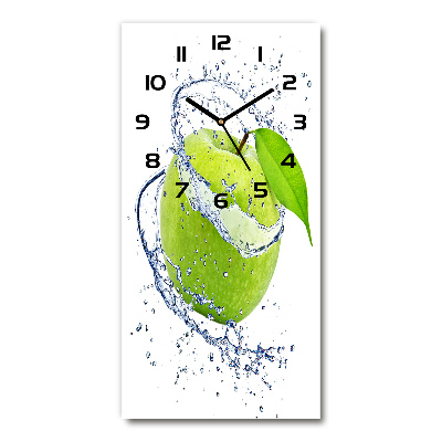 Horloge verticale en verre Pommes vertes