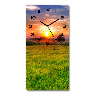 Horloge murale en verre rectangulaire Coucher de soleil
