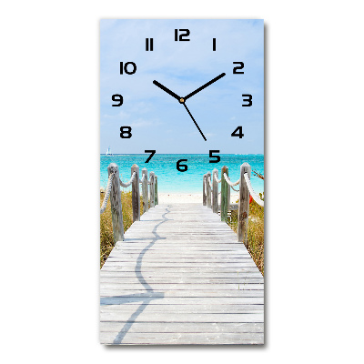 Horloge rectangulaire verticale Chemin vers la plage