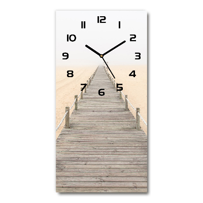 Horloge verticale en verre Chemin sur la plage