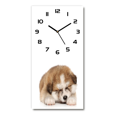 Horloge murale verticale Chiot Akita