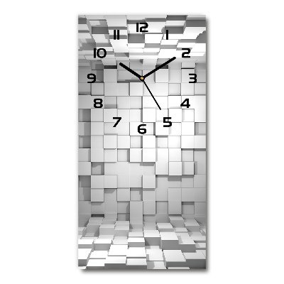 Horloge murale en verre rectangulaire Cubes