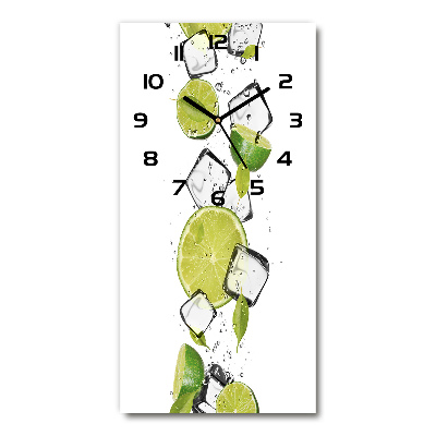 Horloge verticale en verre Citron vert et glace
