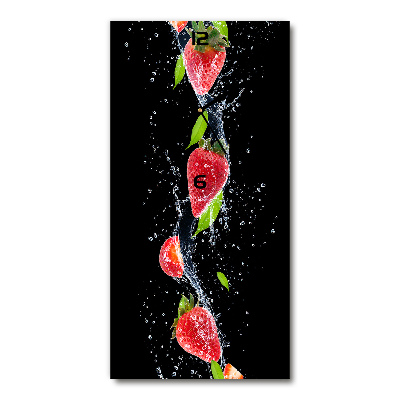Horloge murale verticale Fraises