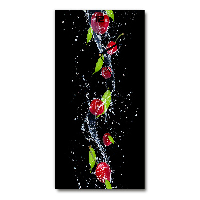Horloge rectangulaire verticale Cerises