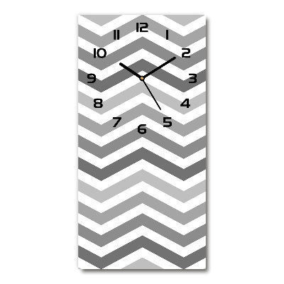 Horloge rectangulaire verticale Zigzags gris