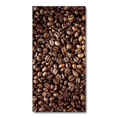 Horloge murale en verre rectangulaire Grains de café aromatiques