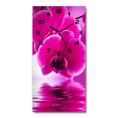 Horloge murale verticale Orchidée rose