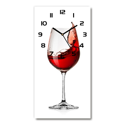 Horloge rectangulaire verticale Vin rouge