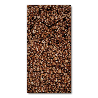 Horloge verticale en verre Motif de grains de café