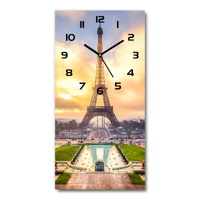 Horloge murale en verre rectangulaire Tour Eiffel