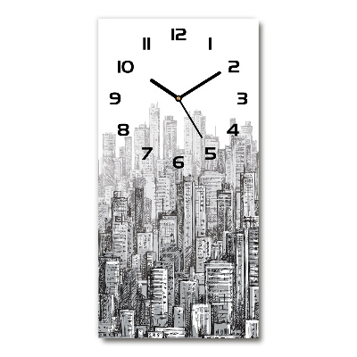 Horloge verticale en verre Gratte-ciel