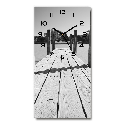Horloge murale verticale Pile en bois