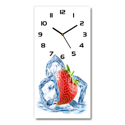 Horloge verticale en verre Fraise et glace