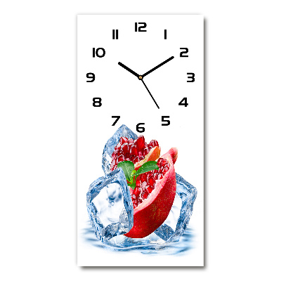 Horloge verticale en verre Grenade et glace
