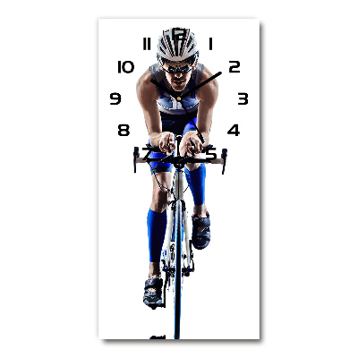 Horloge verticale en verre Cycliste