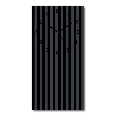 Horloge murale en verre rectangulaire Rayures noires et grises