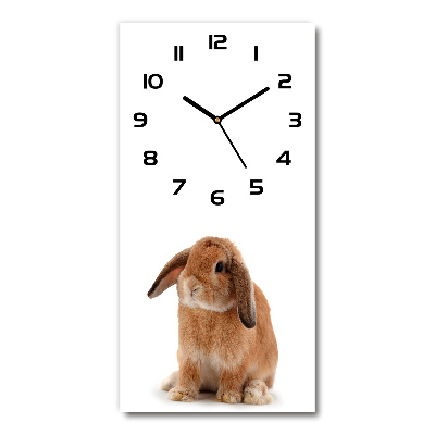 Horloge verticale en verre Lapin