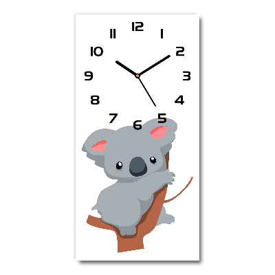 Horloge rectangulaire verticale Panda dans un arbre