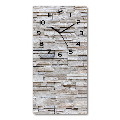 Horloge murale en verre rectangulaire Mur en pierre
