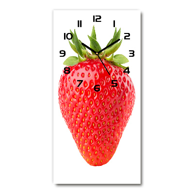 Horloge murale en verre rectangulaire Fraises