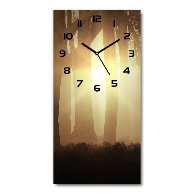 Horloge murale en verre rectangulaire Brouillard dans la forêt