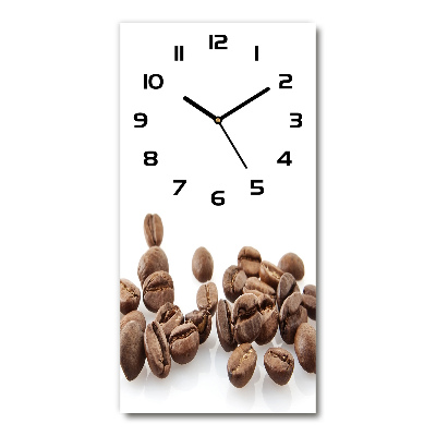 Horloge murale en verre rectangulaire Grains de café caféine