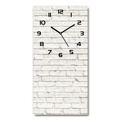 Horloge verticale en verre Mur pierre blanche