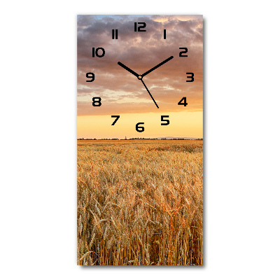 Horloge verticale en verre Champ de blé