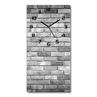 Horloge rectangulaire verticale Mur de briques grises