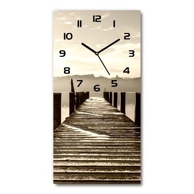 Horloge murale en verre rectangulaire Jetée en bois