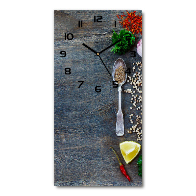 Horloge murale verticale Épices et herbes