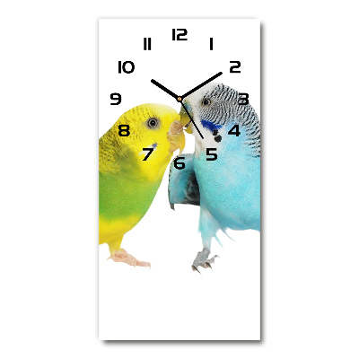Horloge rectangulaire verticale Perruches ondulées