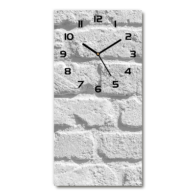 Horloge rectangulaire verticale Mur blanc vieille pierre