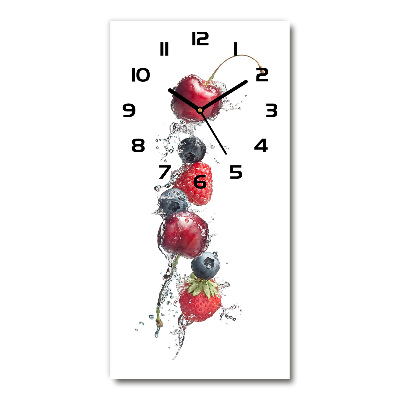 Horloge murale en verre rectangulaire Fruits de la forêt