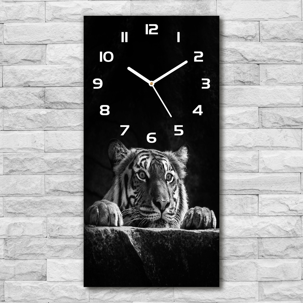 Horloge verticale en verre Tigre