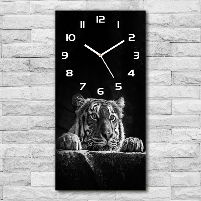 Horloge verticale en verre Tigre