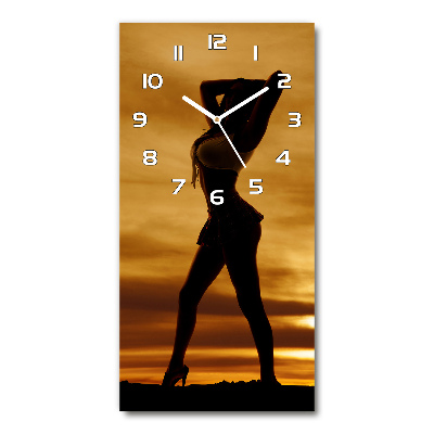 Horloge murale en verre rectangulaire Jupe courte