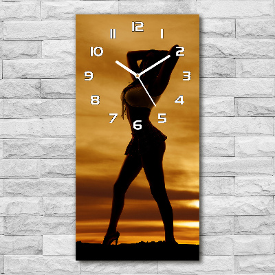 Horloge murale en verre rectangulaire Jupe courte